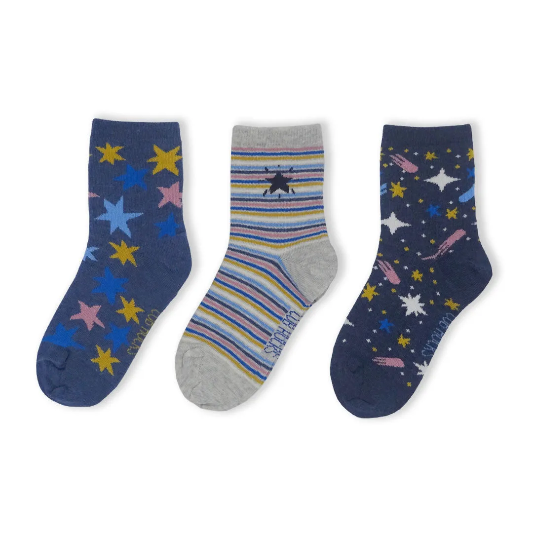 3pk Cotton Stars Ankle Socks