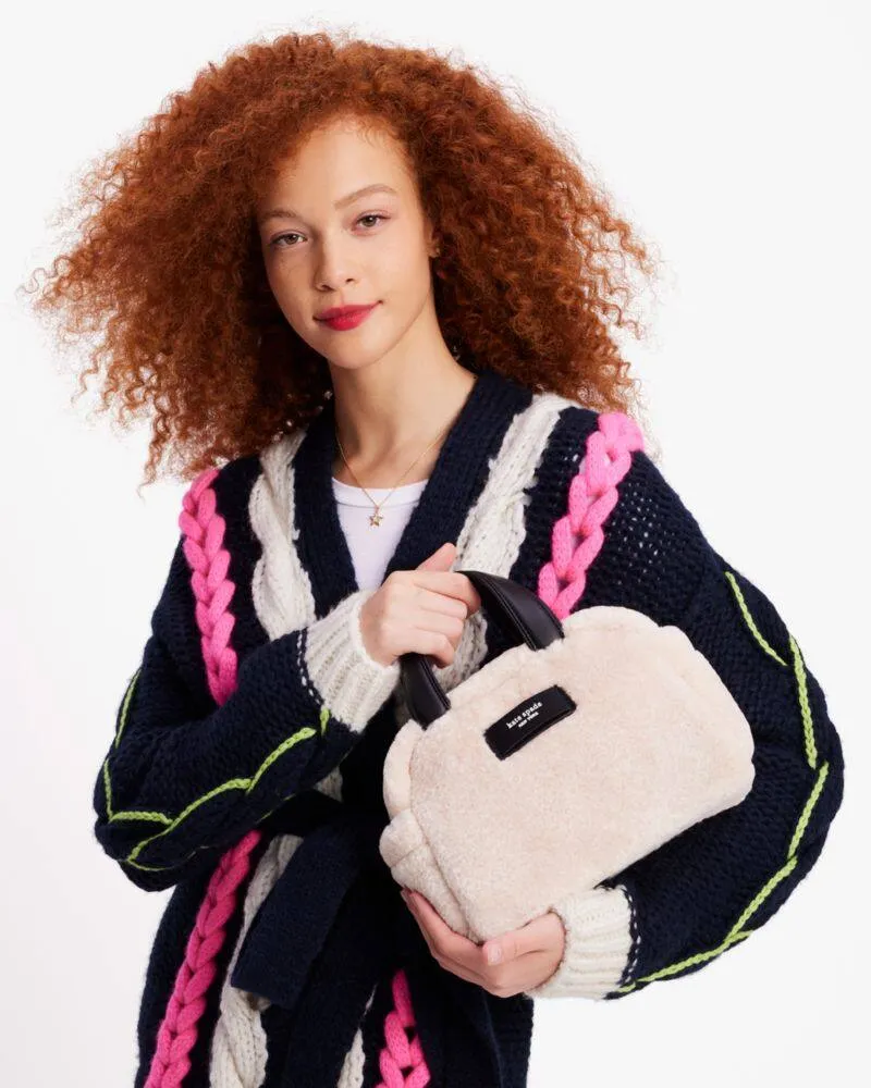 APRES CHIC FAUX SHEARLING SATCHEL