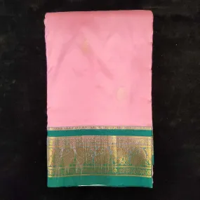 Baby pink with  Dark Green | Dharmavaram Silk Saree No 117