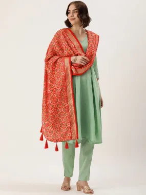 Beautiful Designer Pure Tussar Silk Dupatta Only