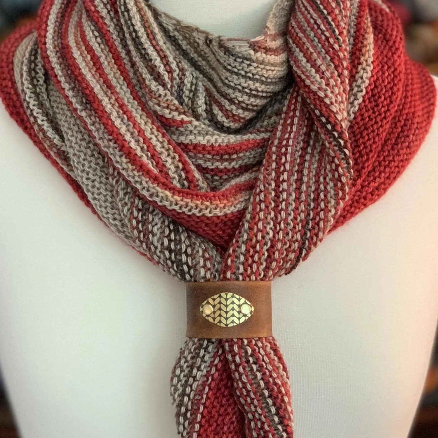 Birdie Parker Designs - Sierra Leather Shawl Cuff - Knit