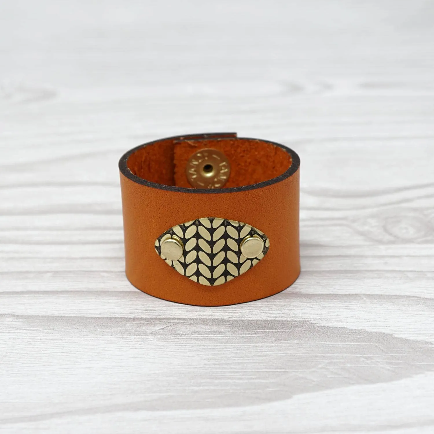 Birdie Parker Designs - Sierra Leather Shawl Cuff - Knit