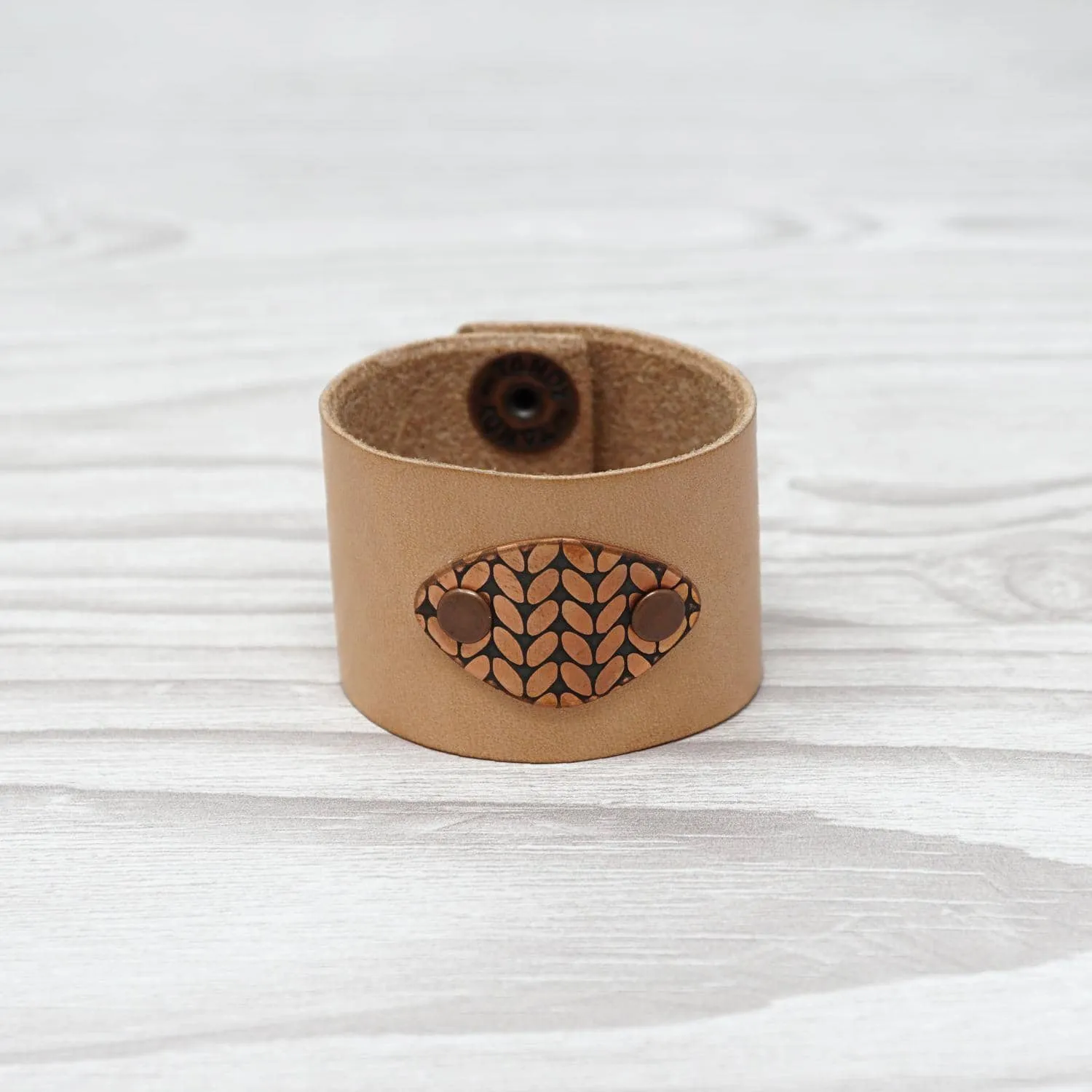Birdie Parker Designs - Sierra Leather Shawl Cuff - Knit