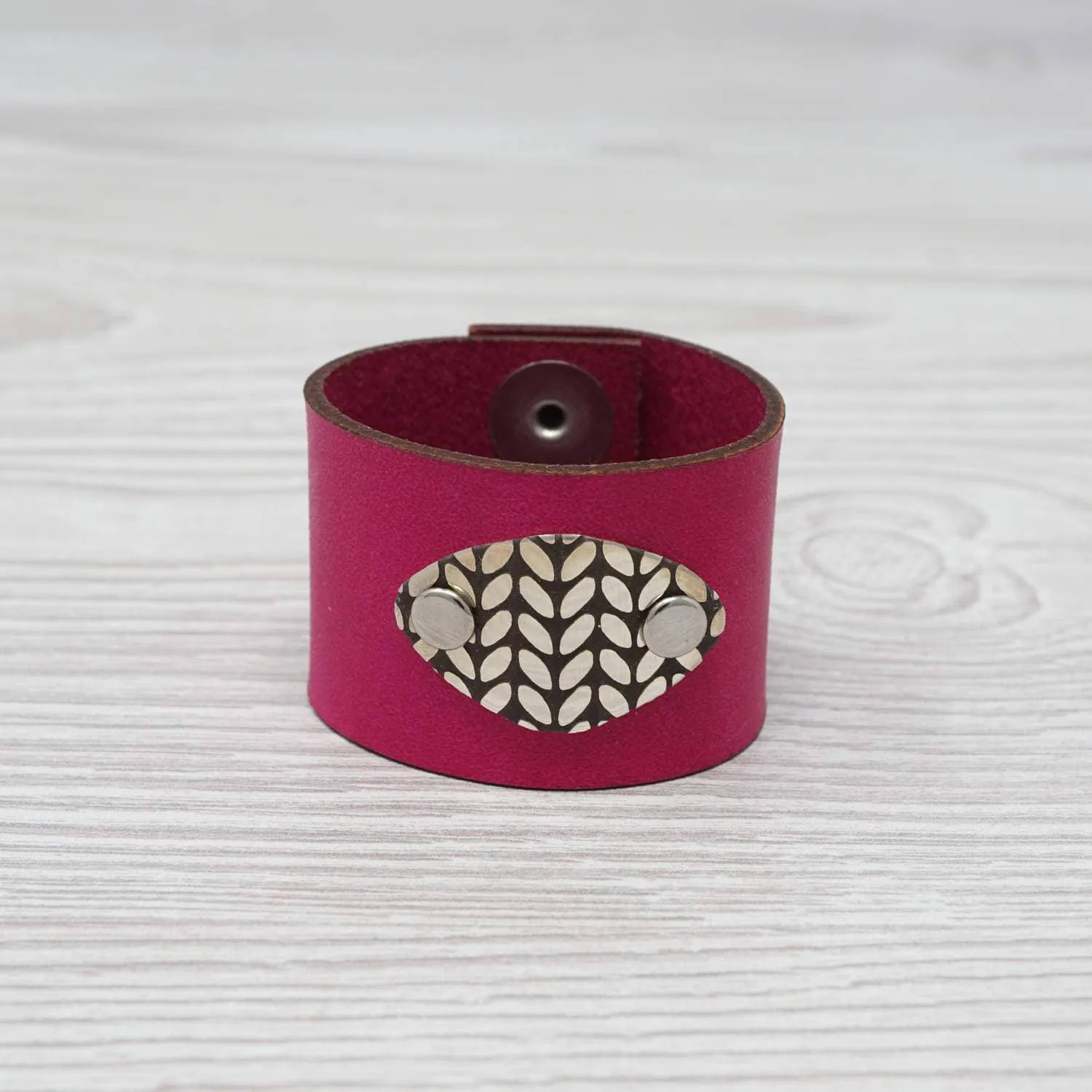 Birdie Parker Designs - Sierra Leather Shawl Cuff - Knit