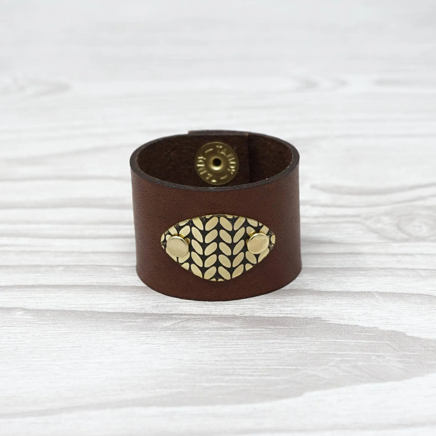 Birdie Parker Designs - Sierra Leather Shawl Cuff - Knit