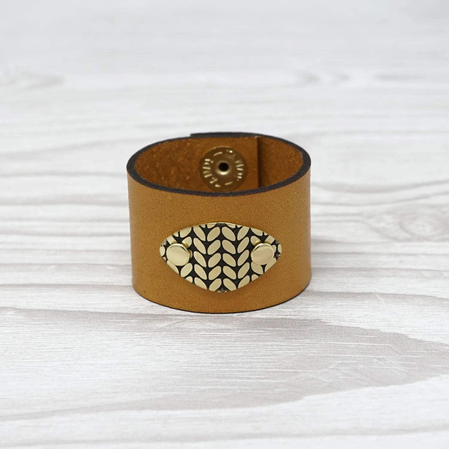 Birdie Parker Designs - Sierra Leather Shawl Cuff - Knit