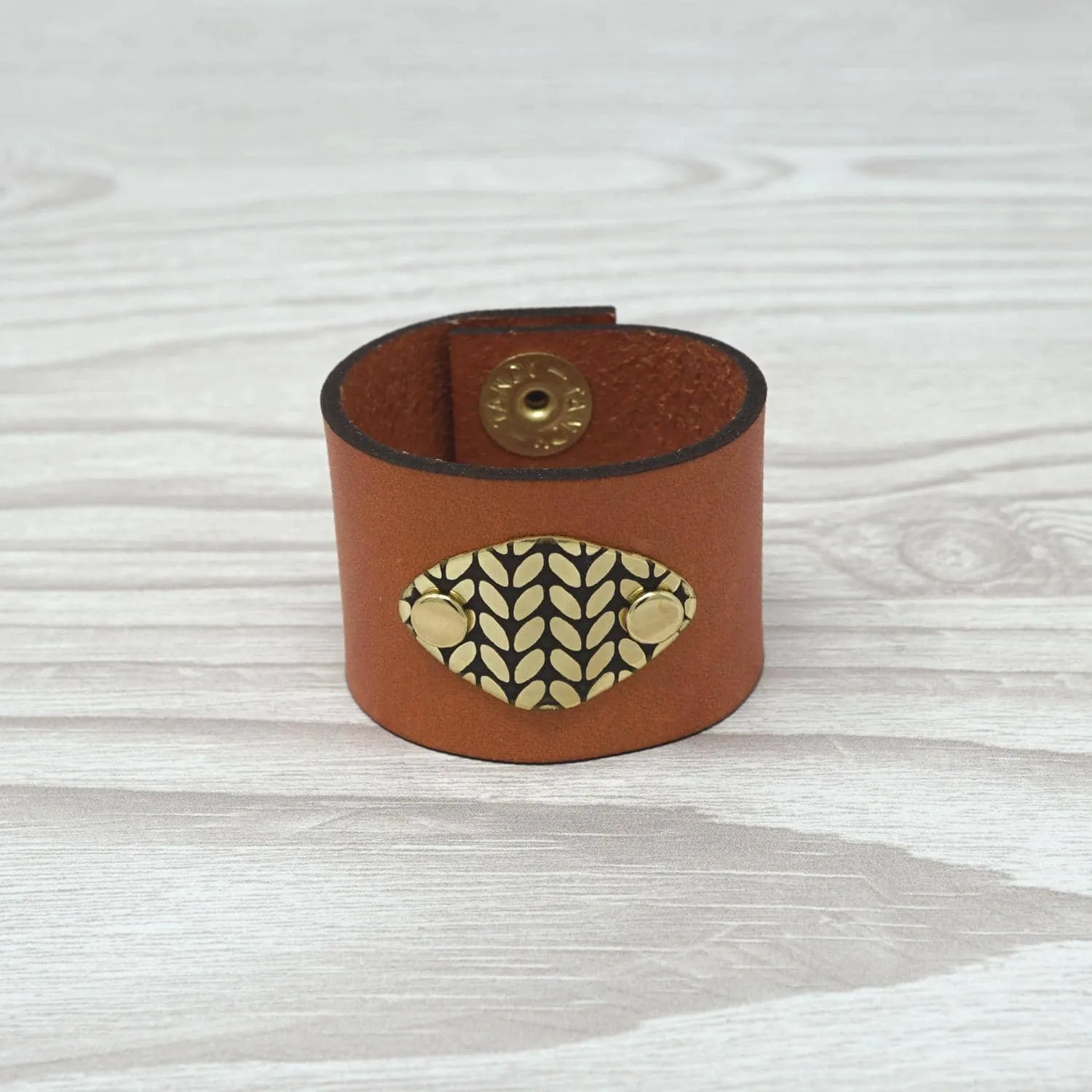 Birdie Parker Designs - Sierra Leather Shawl Cuff - Knit