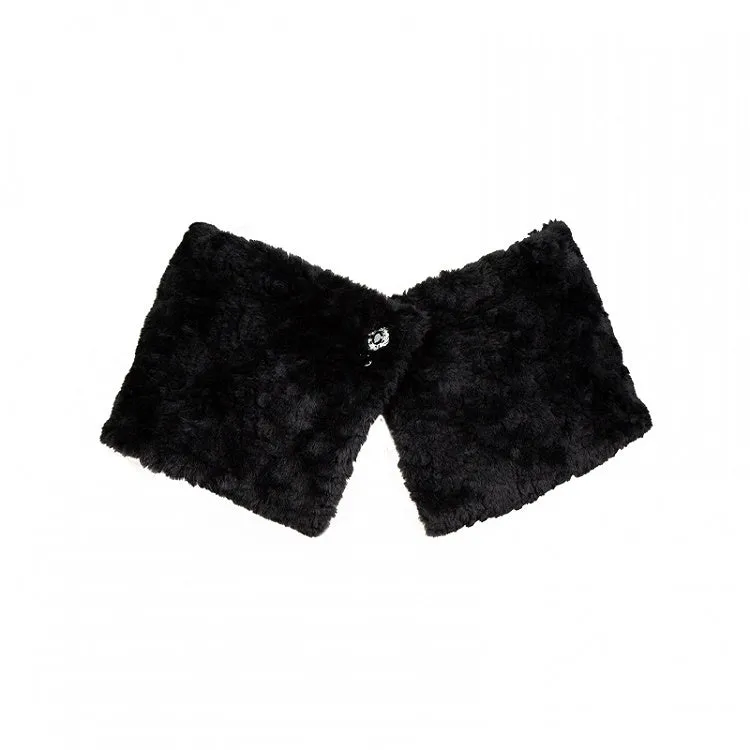 Black Faux Fur Cozy Plush Shawl