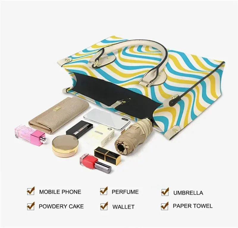 Butterfly and Flower Print Custom Name Leather Handbags for Women Elegant Shoulder Bag