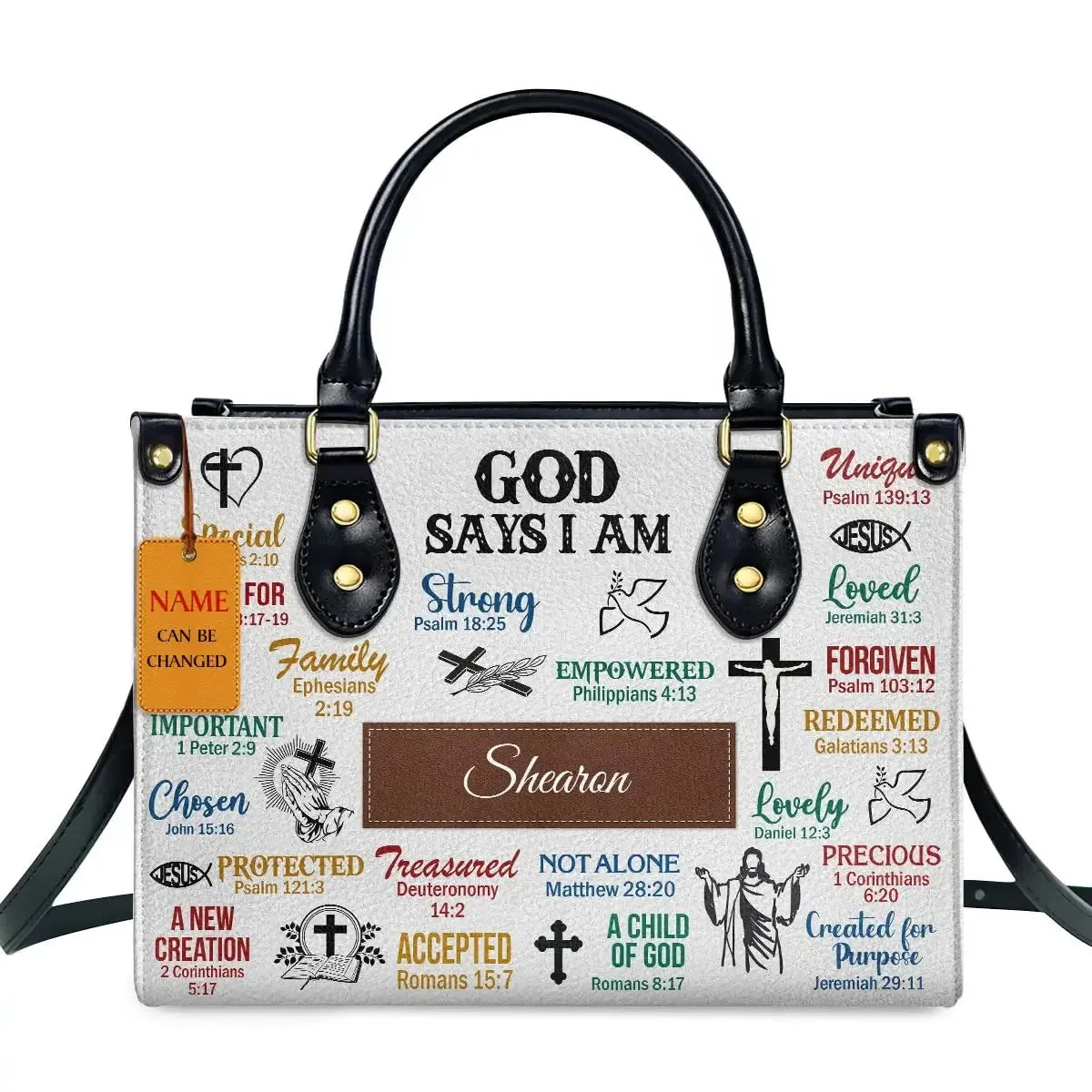 Butterfly and Flower Print Custom Name Leather Handbags for Women Elegant Shoulder Bag