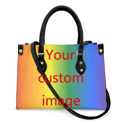 Butterfly and Flower Print Custom Name Leather Handbags for Women Elegant Shoulder Bag