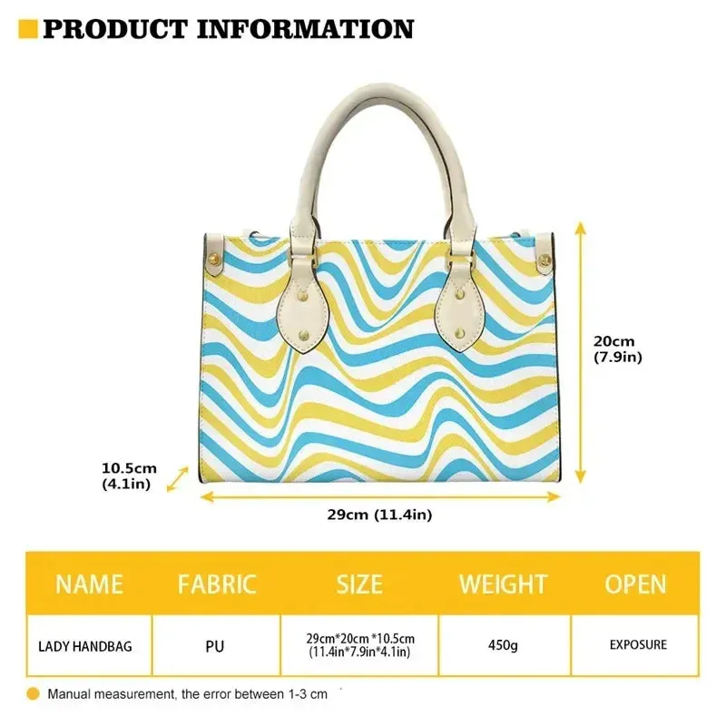Butterfly and Flower Print Custom Name Leather Handbags for Women Elegant Shoulder Bag