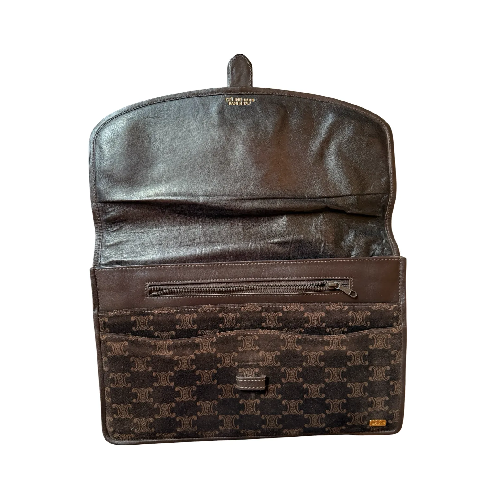 Celine Vintage Suede Macadam Clutch