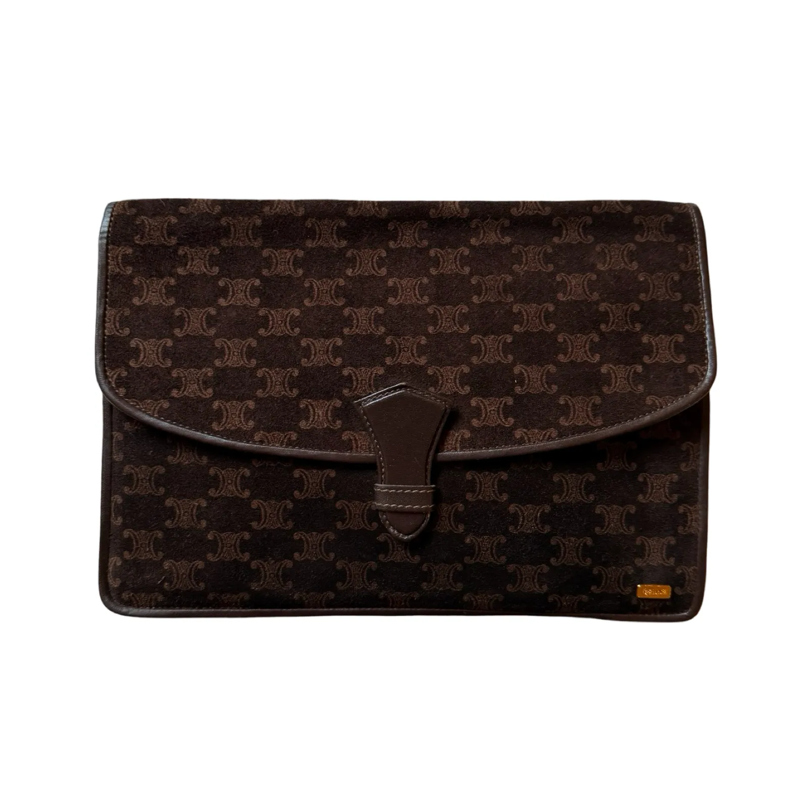 Celine Vintage Suede Macadam Clutch