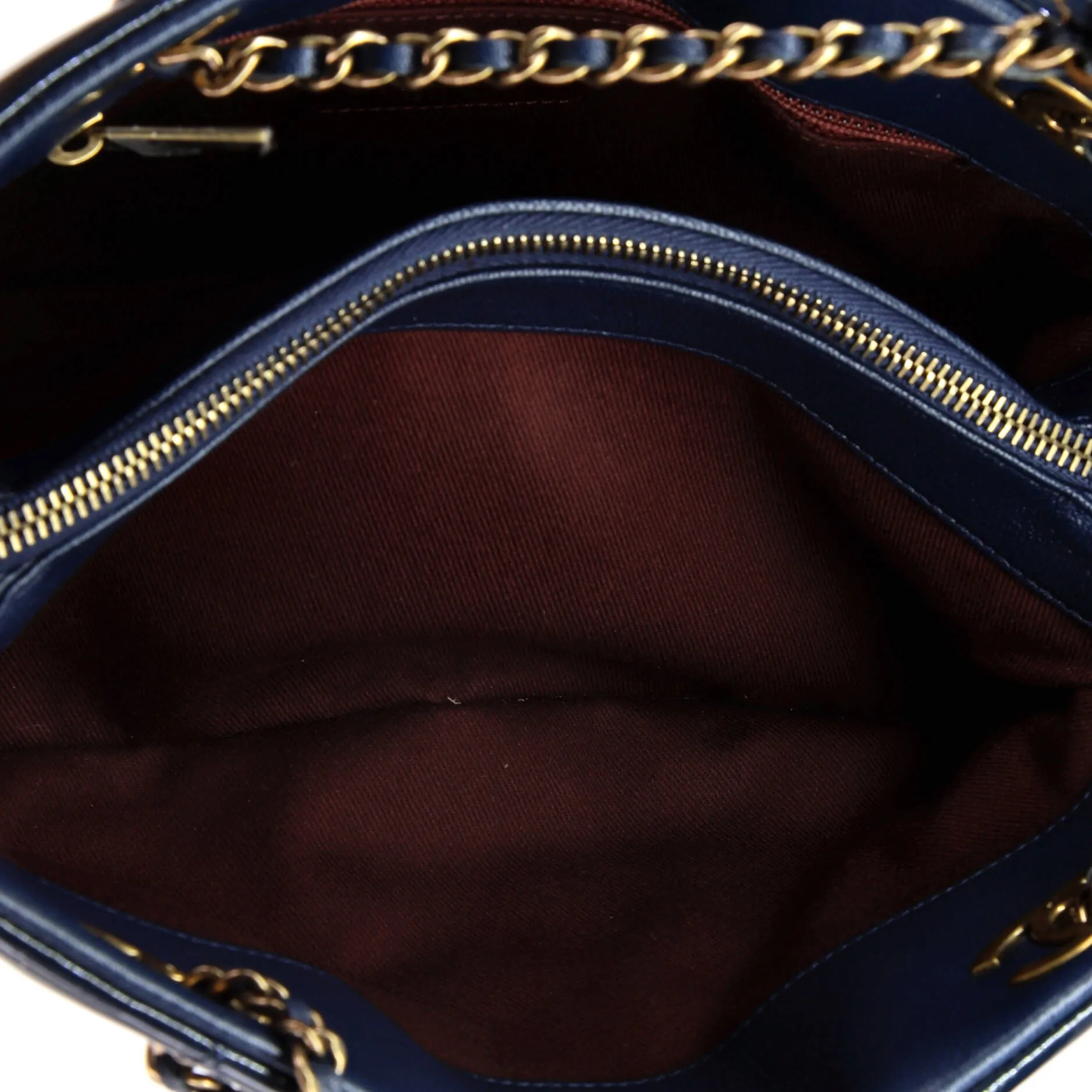 Chanel Cc Eyelet Tote Quilted Patent