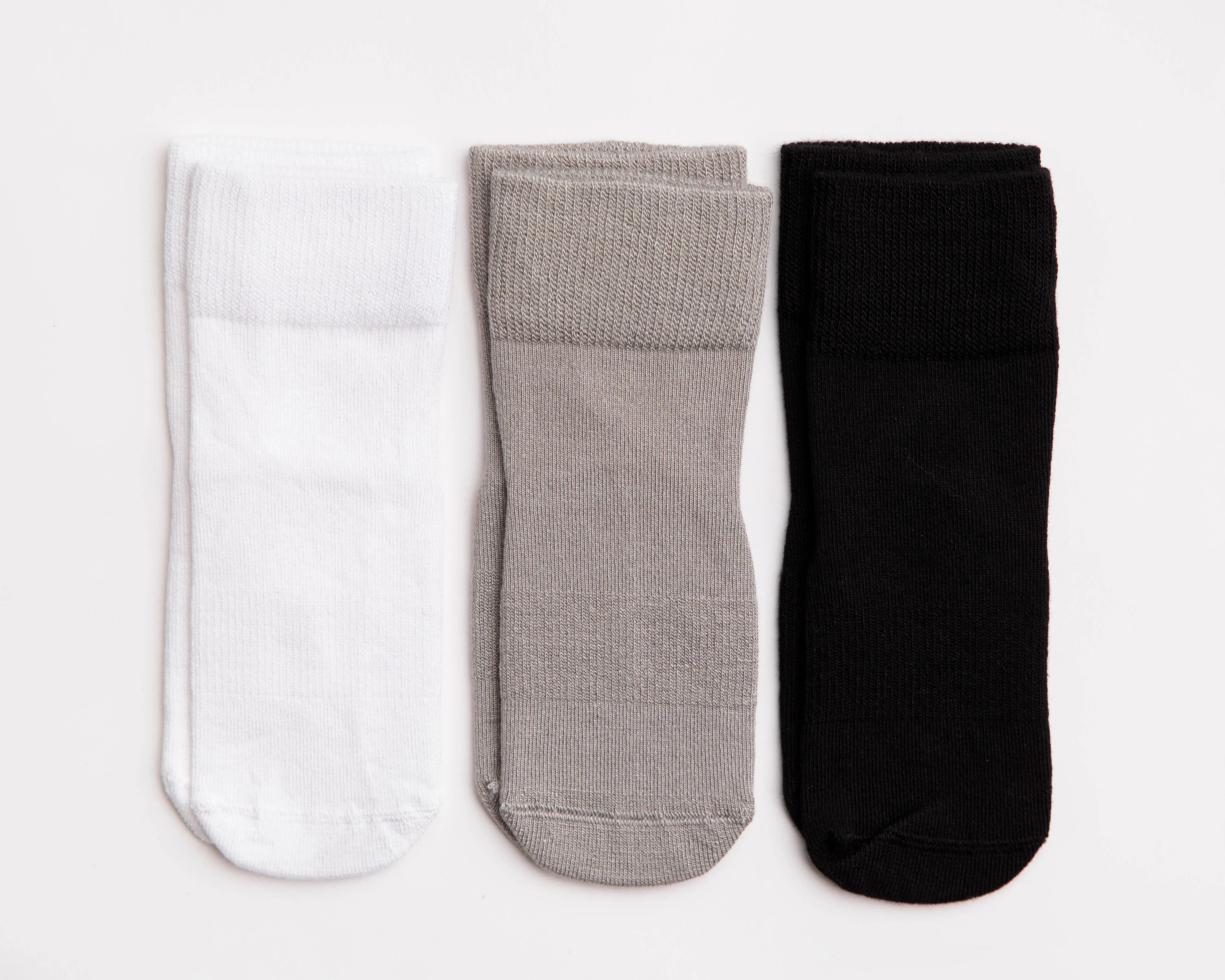 Charlie - Non-Slip Baby Socks Kids Socks White, Gray, Black