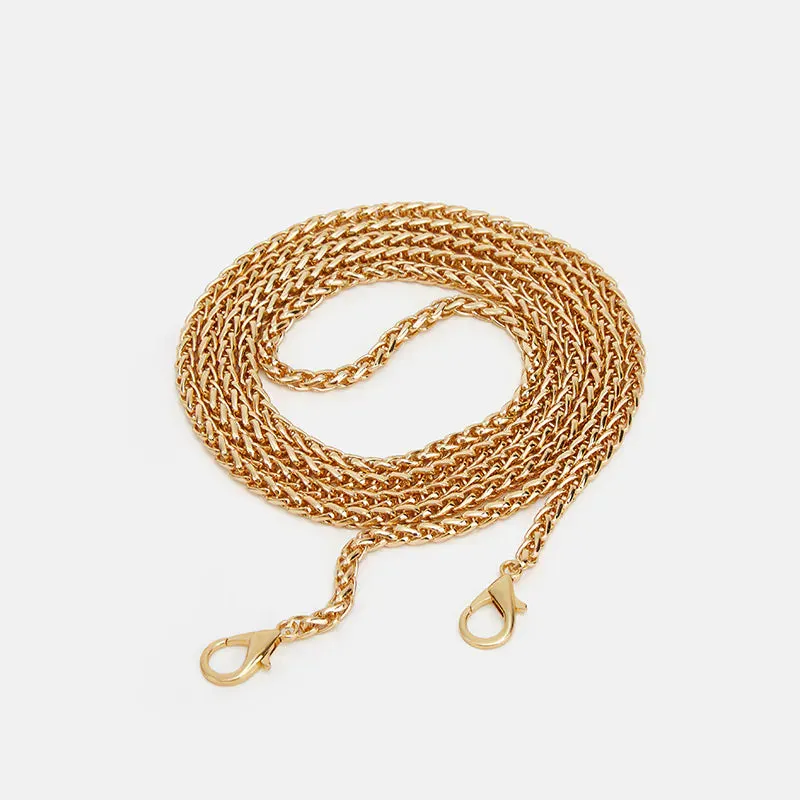 Golden PU pleated cloud bag
