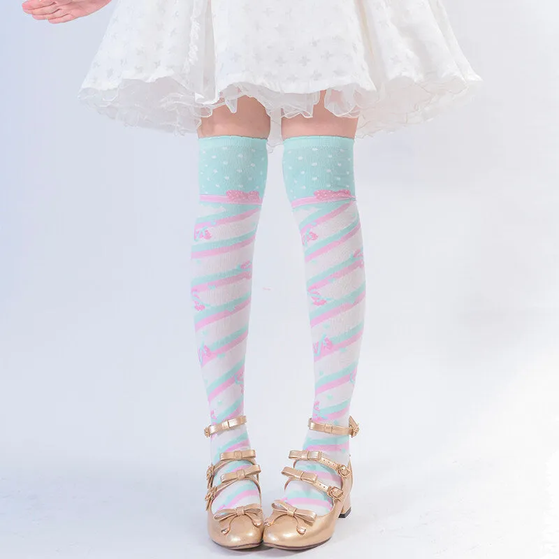 Kawaii Candy Color Lolita Knee Socks