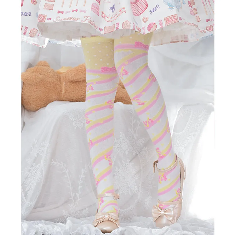 Kawaii Candy Color Lolita Knee Socks