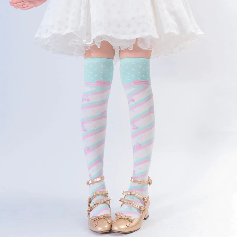 Kawaii Candy Color Lolita Knee Socks