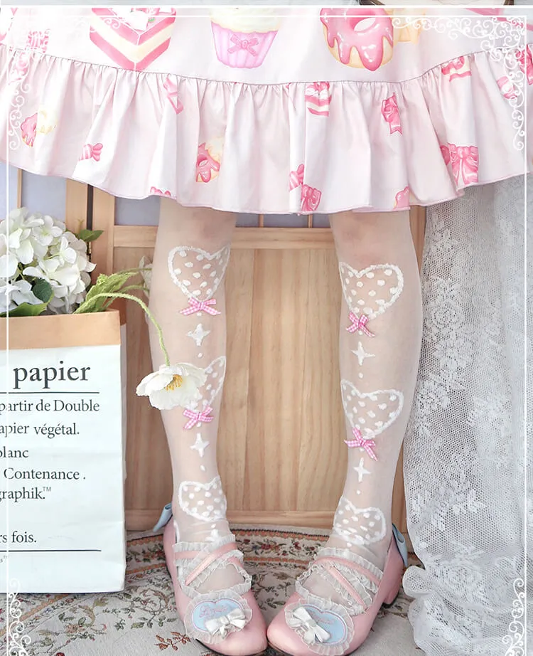 Lolita Heats Bows Knee Socks