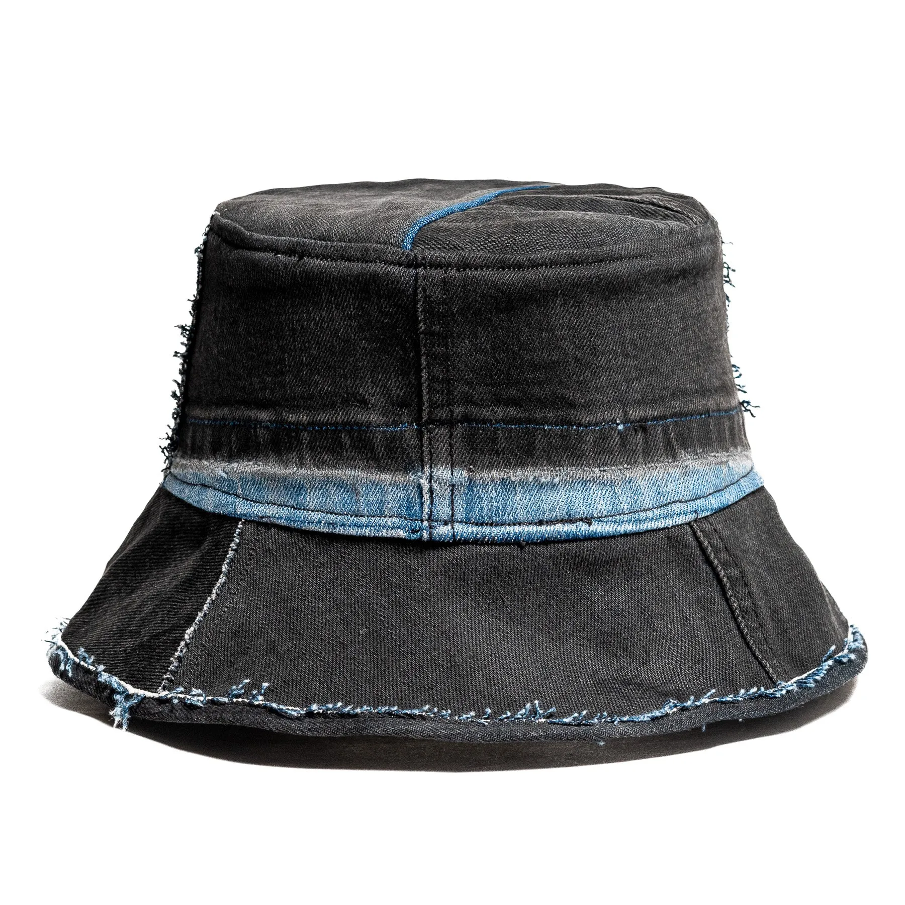 Mursaki Denim Raw Edge Bucket Hat - Kato