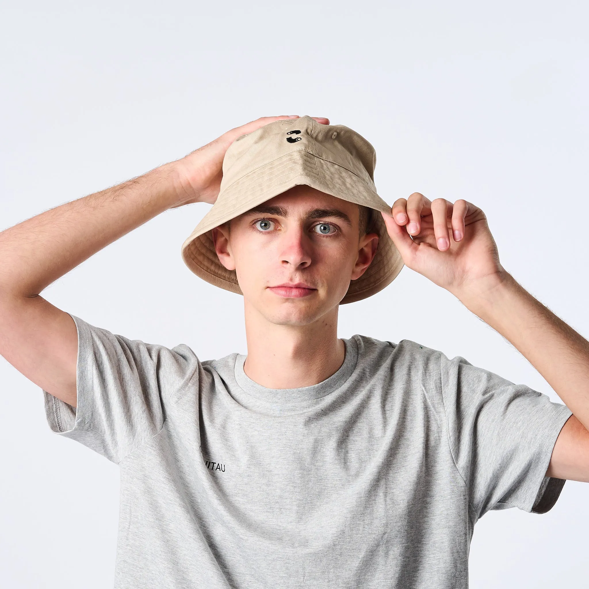Omnitau Team Sports Organic Cotton Bucket Hat - Cream