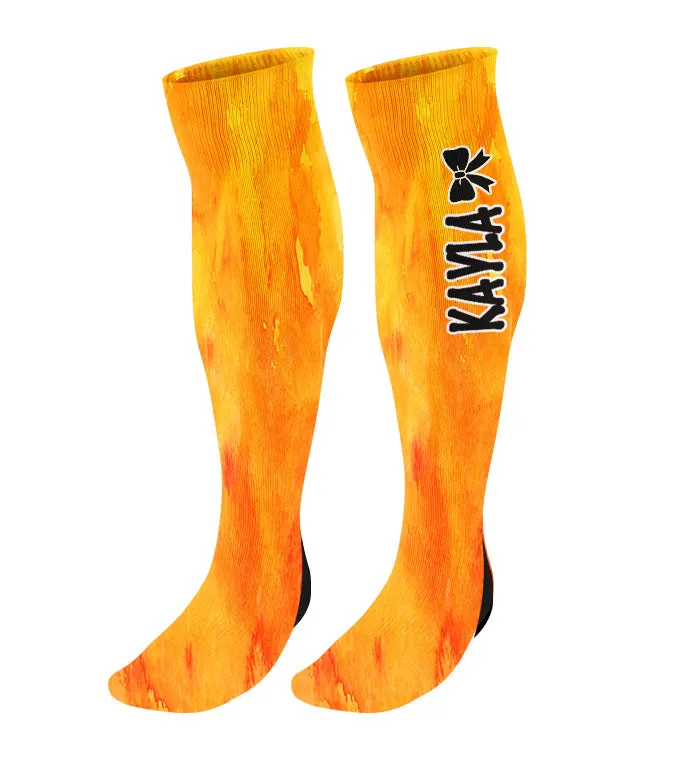 Personalized Cheer Bow Knee High Socks - Watercolor Background