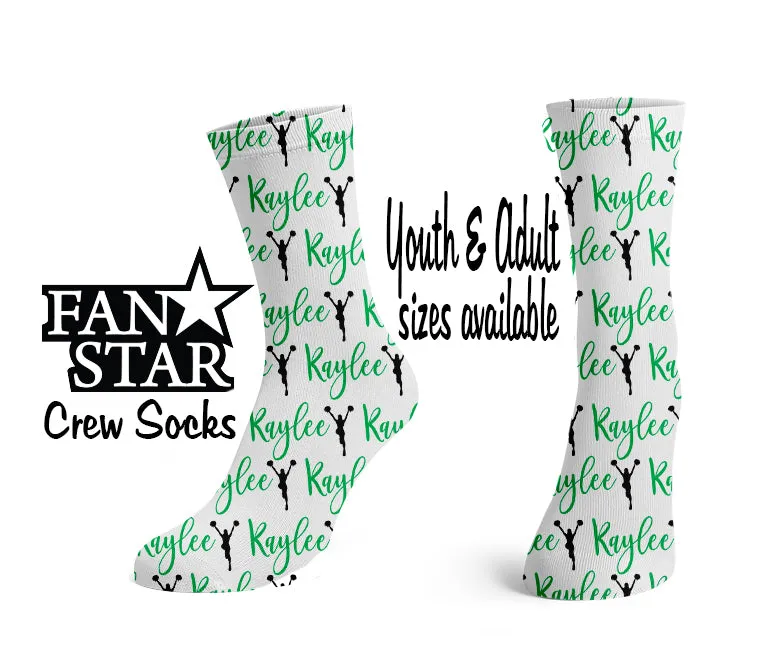 Personalized Cheerleader Crew Socks