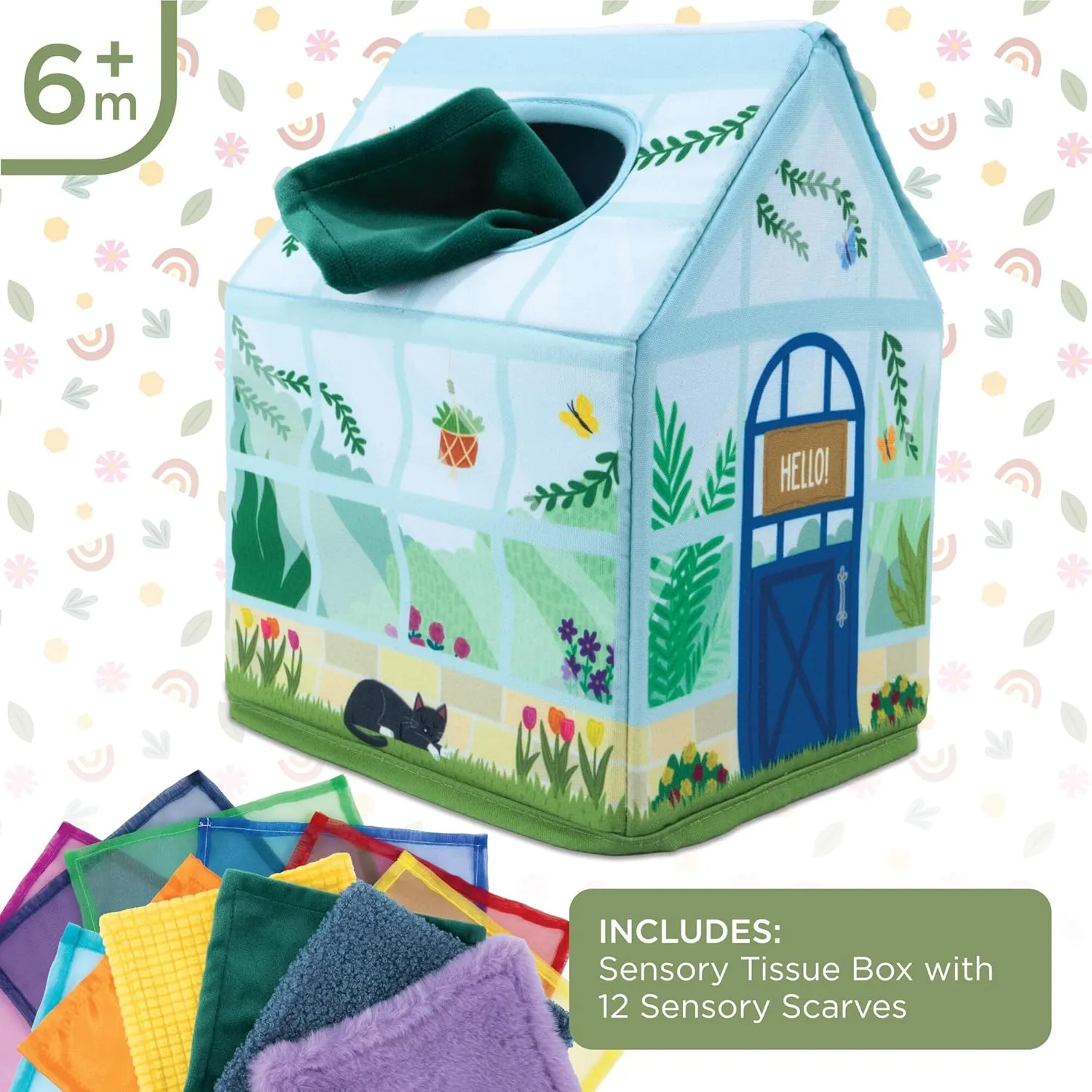 Sensory Sprouts Peek And Pull Sensory Tissue Box