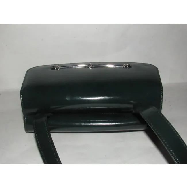SOLD! Gucci Green Glossy Patent Leather Horsebit Satchel