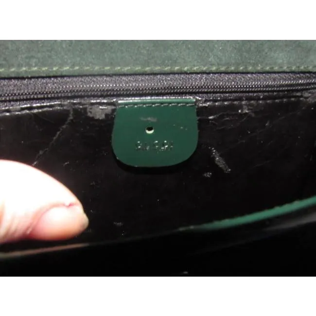 SOLD! Gucci Green Glossy Patent Leather Horsebit Satchel