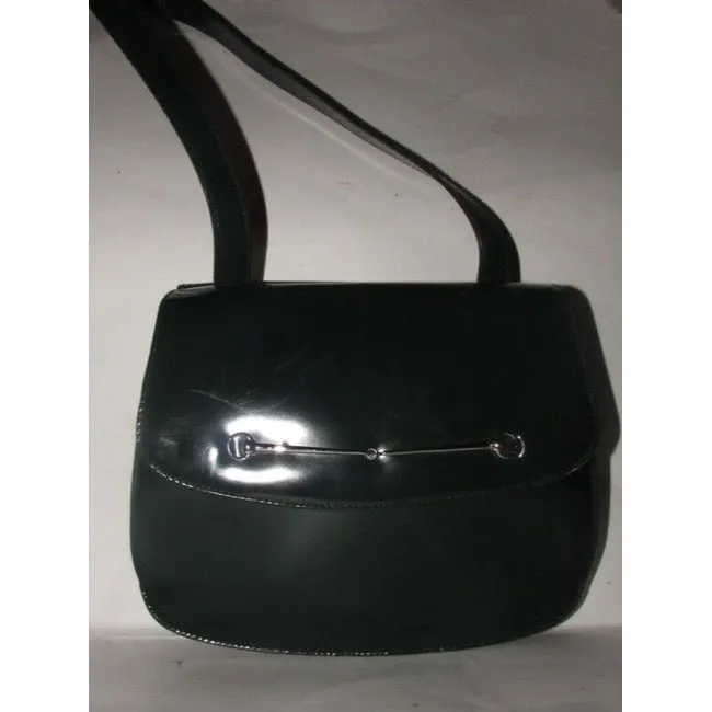 SOLD! Gucci Green Glossy Patent Leather Horsebit Satchel