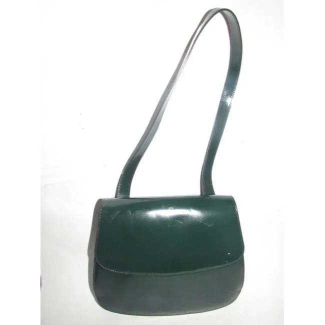 SOLD! Gucci Green Glossy Patent Leather Horsebit Satchel