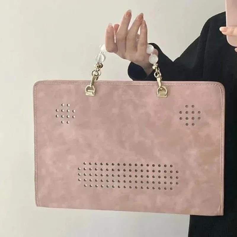 UAKISS  -  Japanese Sweet All Match Y2k Top-Handle Bags Korean Chic Casual Kawaii Women Handbags Girls Fashion Ins Cute Chain Laptop Case