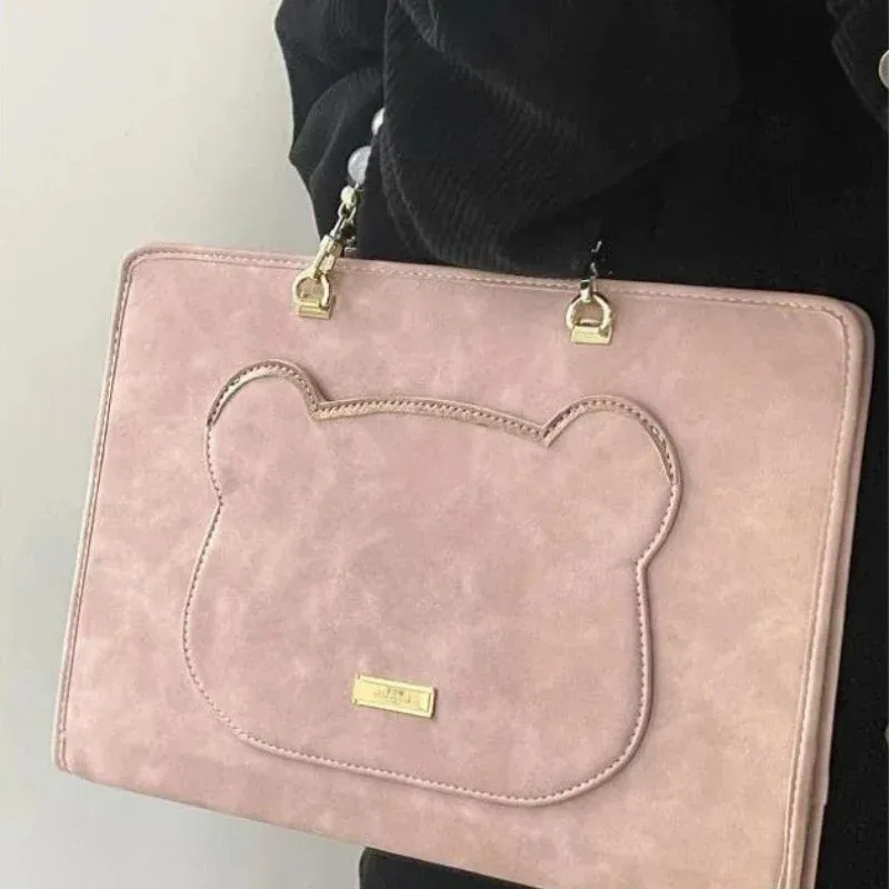 UAKISS  -  Japanese Sweet All Match Y2k Top-Handle Bags Korean Chic Casual Kawaii Women Handbags Girls Fashion Ins Cute Chain Laptop Case