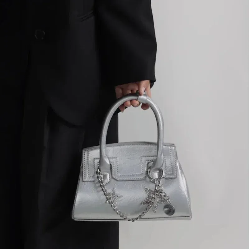 UAKISS  -  Luxury Design Office Lady Diamond Handbags Purses Japanese Elegant Star Shoulder Crossbody Bag Sweet Y2k Women's Top-Handle Bags