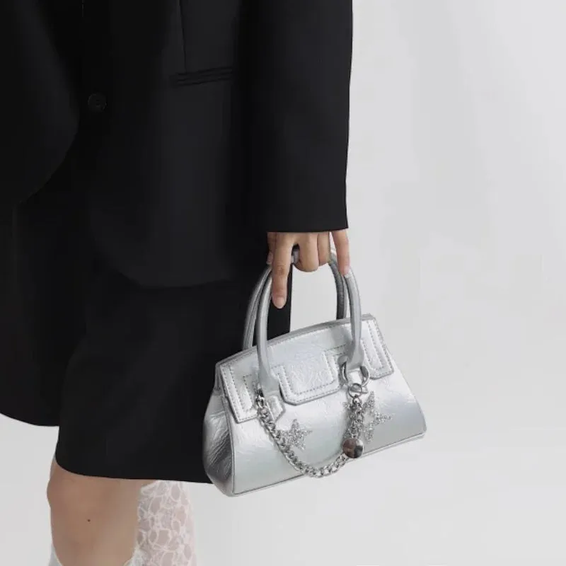 UAKISS  -  Luxury Design Office Lady Diamond Handbags Purses Japanese Elegant Star Shoulder Crossbody Bag Sweet Y2k Women's Top-Handle Bags