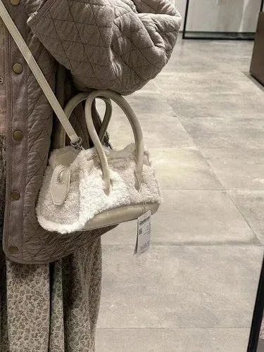 UAKISS  -  Patchwork Casual All Match Handbags Tender Fluffy Women Y2k Aesthetic Shoulder Bag Fashion Chic Elegant Crossbody Bags Japanese