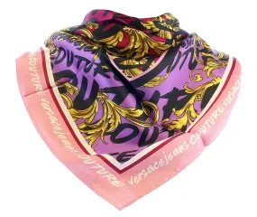 Versace Jeans Couture Black/Pink Baroque Signature Pattern Fashion Scarf